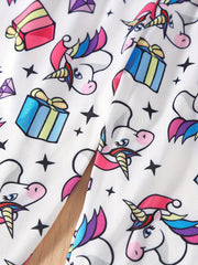 Girls' Unicorn Full Print Skinny Pants Leggings Ankle Length