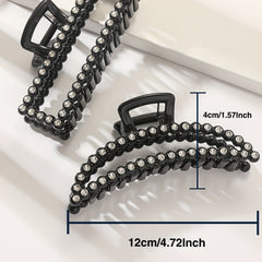 Hollow Rhinestone Hair Clip Claw for Women Girls