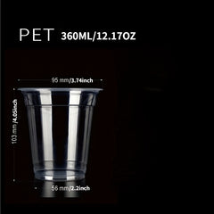 50pcs Disposable Water Cups 12oz 17oz 24oz Leak Proof Plastic Coffee Cups