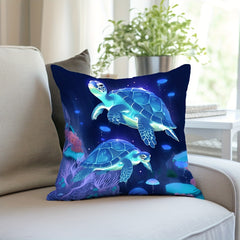 Noctilucent Turtle Pillowcase for Home Decoration 17.7 x 17.7