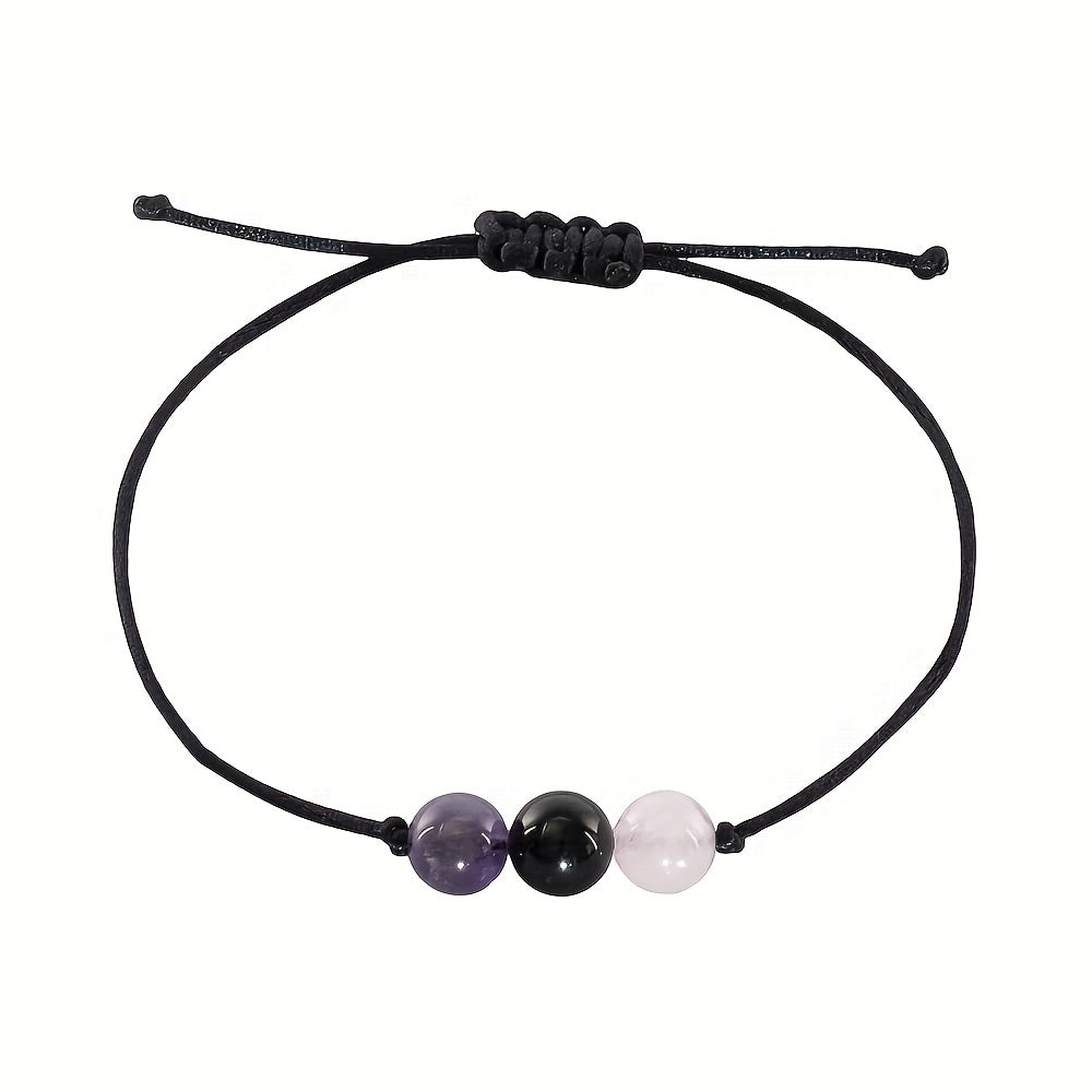 Men's Beads Bracelet - Handmade Natural Stone Stretch Bracelet