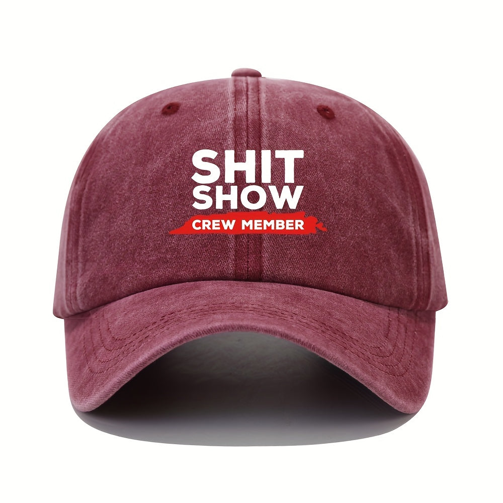 Adjustable Mens Soft Top Peaked Cap With SHIT SHOW Letter Printing