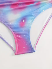  Glitter Starry Sky High Waist Swim Panty