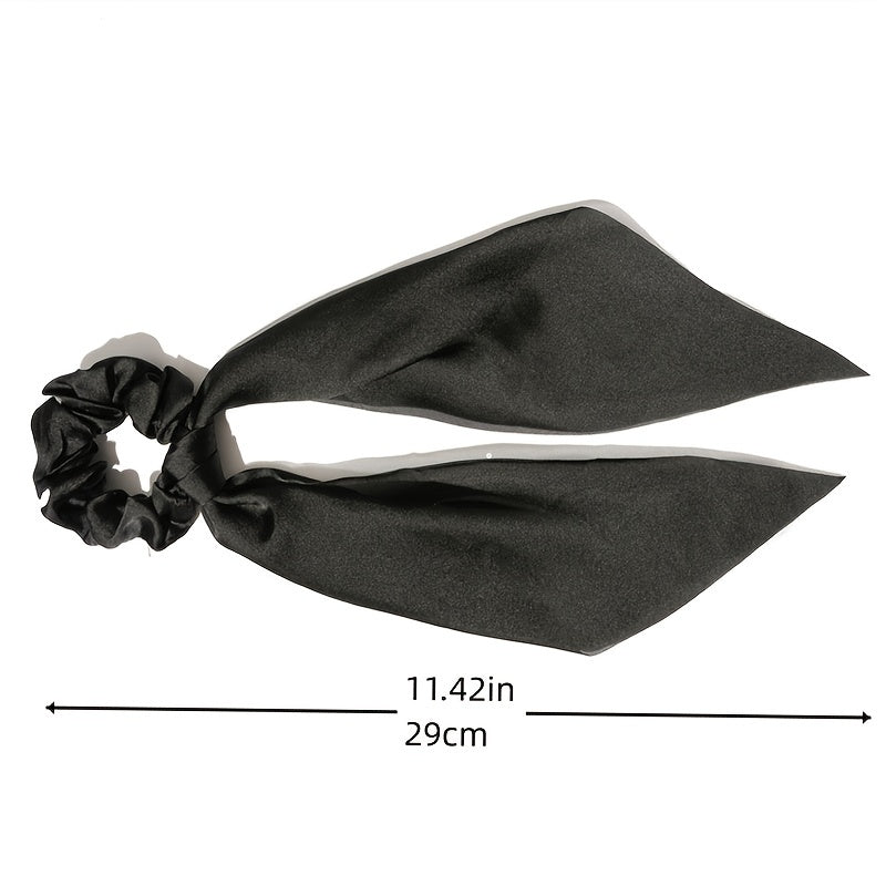 Solid Color Bow Hair Scarf Scrunchie for Women
