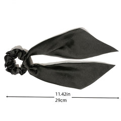 Solid Color Bow Hair Scarf Scrunchie for Women