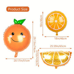 10pcs Orange Citrus Foil Balloons Jumbo Fruit Foil Balloons Cartoon
