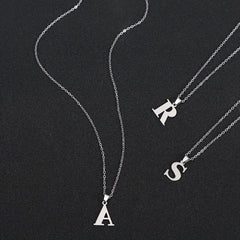 Stainless Steel Initial Alphabet Pendant Necklace Jewelry Alphabet Tag