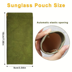 Soft Squeeze Eyeglasses Case PU Leather Glasses Pouch Travel Glasses Case