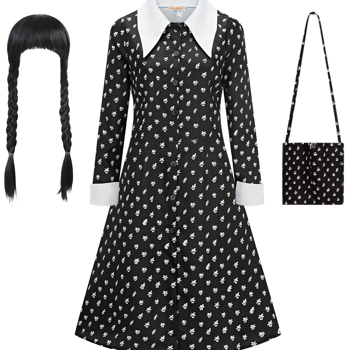 Girls Dress & Wig & Bag Set for Performance Party Cosplay