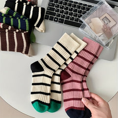 Colorblock Striped Socks Mid Tube Women's Stockings