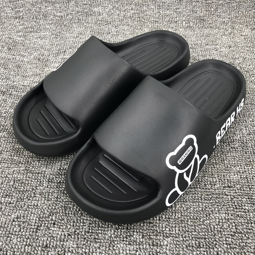 Men's Cartoon Bear Cloud Slides Pillow Slippers Lightweight Shoes