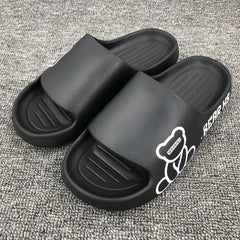 Men's Cartoon Bear Cloud Slides Pillow Slippers Lightweight Shoes