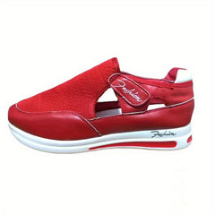 Women's Platform Mesh Sneakers Casual Breathable Hook & Loop Non Slip Flats