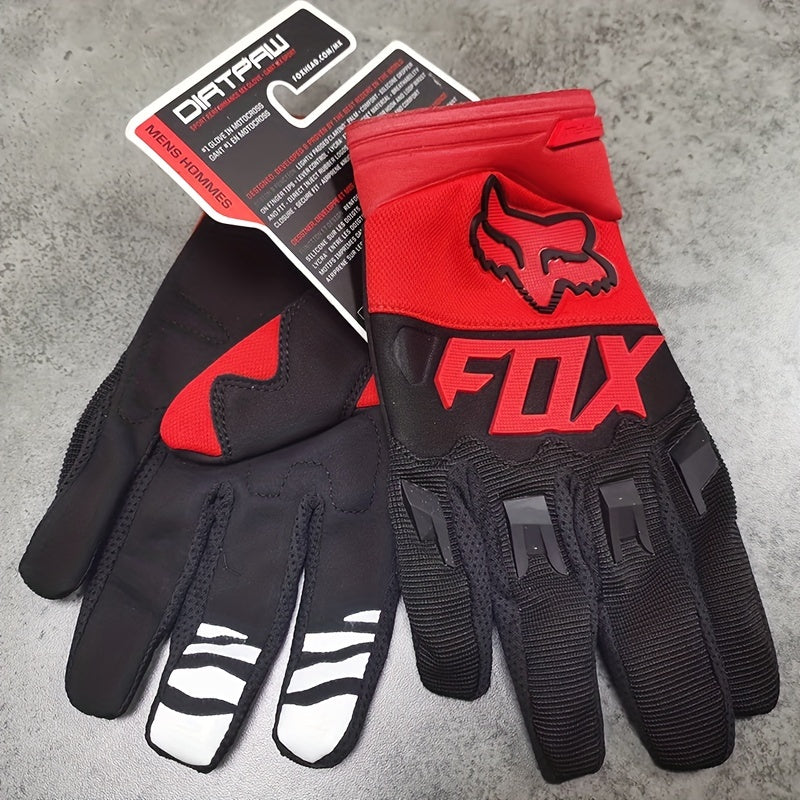 Breathable Adult Motorcycle Racing Gloves Red