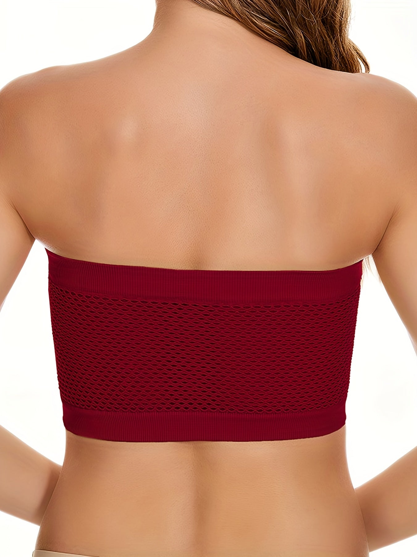 2 Pack Plus Size Sports Tube Bra Set Breathable Mesh Chest Wrap 2pcs Set