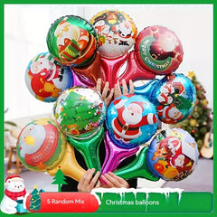 5pcs Christmas Balloons Inflatable Decorations Party Favors