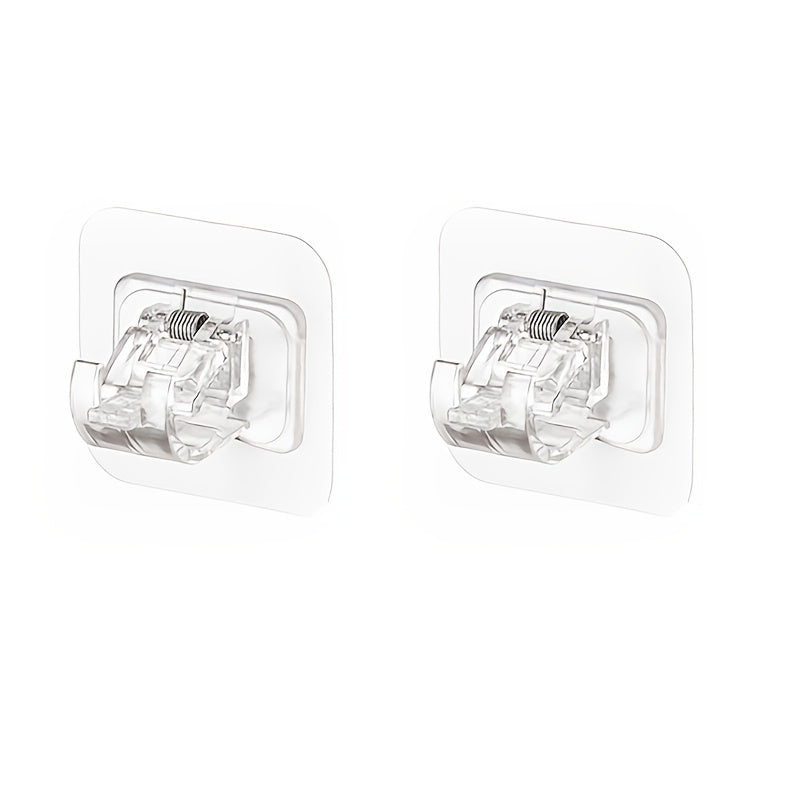2pcs Adhesive Hanging Pole Holder No Drilling Curtain Rod Holder