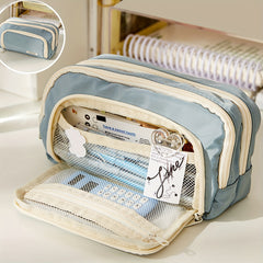 Large Capacity Pencil Case for Students and Makeup Storage