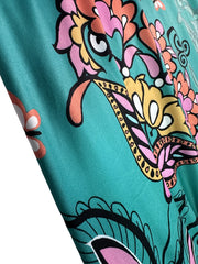  Paisley Print V Neck Boho Jumpsuit