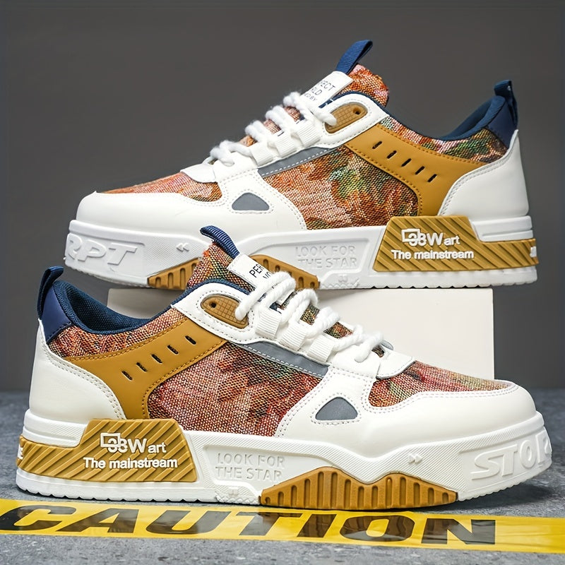 Men's Graphic Lace up Sneakers Skate Shoes Breathable