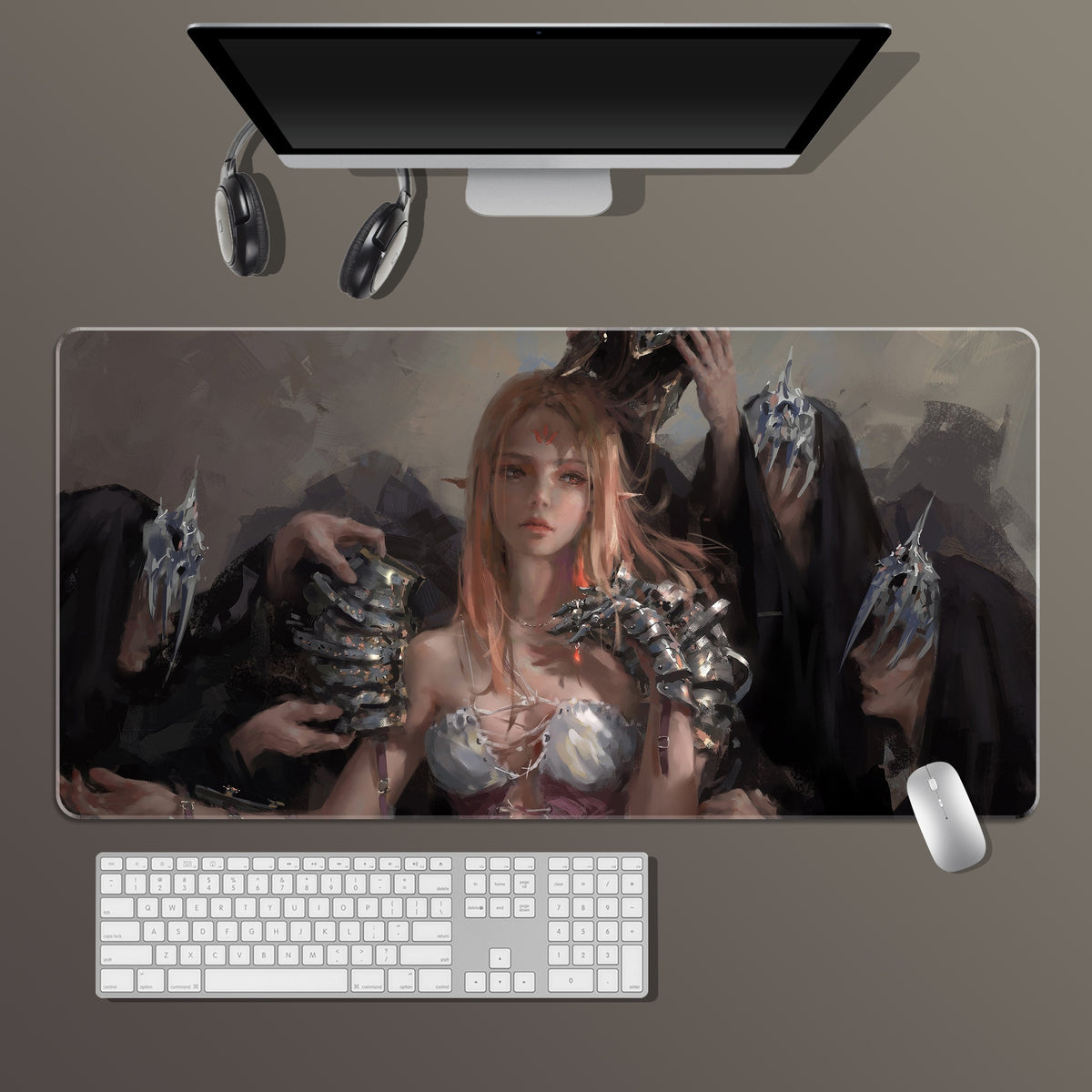 Large Princess Beauty Mouse Pad 23.7x11.8in Non-slip Rubber Washable