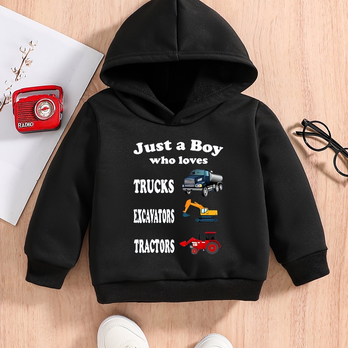 Baby Boys Cartoon Vehicle Sweatshirt Hoodie