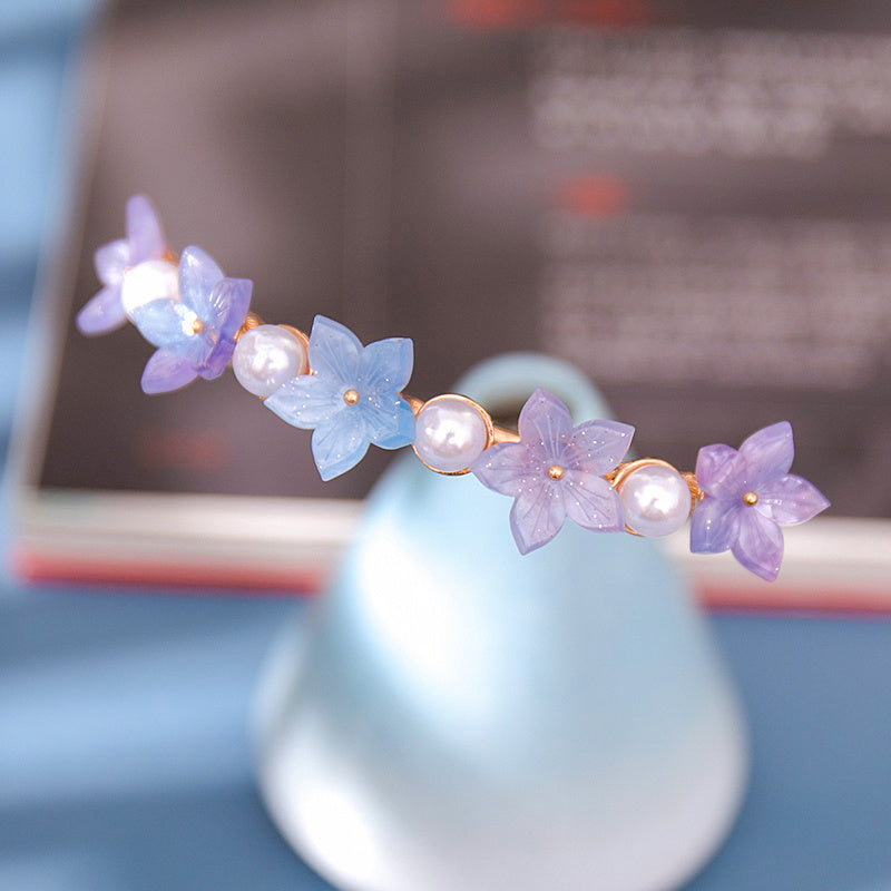 Antique Style Flower Juda Pin Alloy Pearl Hairpin for Women Girls