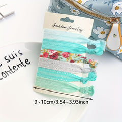 6pcs Boho Hair Tie Wide Hair Rope Knotted Ribbon Ponytail Holder
