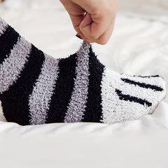 5 Pairs Cat Claw Print Socks Fuzzy Mid Tube Stockings Women's Hosiery