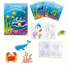 10pcs Ocean Coloring Books for Kids Underwater Creatures Activity Books