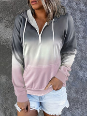 Drawstring Half Zip Hoodie Street Wear Sweatshirt