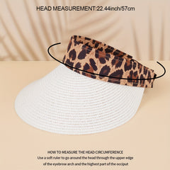 Leopard Block Visor Hat Women UV Protection