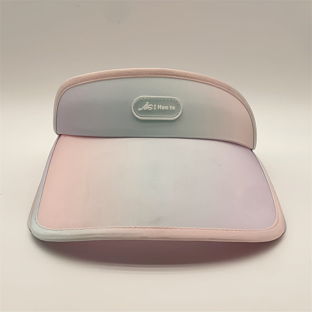 Gradient Golf Visor Hat Adjustable PVC Sun Beach Hat