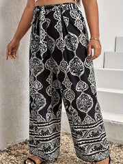  Boho Pants Women's Plus Tribal Print Wide Leg Loose Trousers