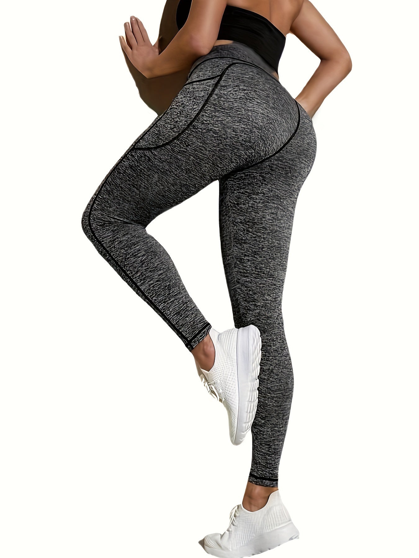High Waist Yoga Running Tight Pants With Pocket