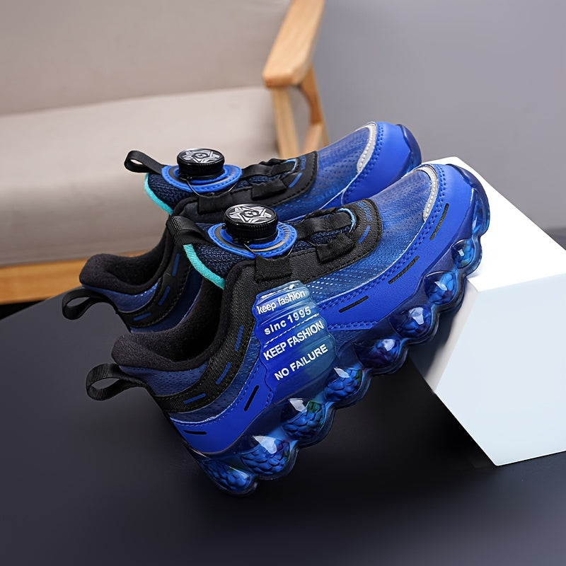 Boy's Basketball Shoes w/ Rotating Buckle Comfy Non Slip Sneakers