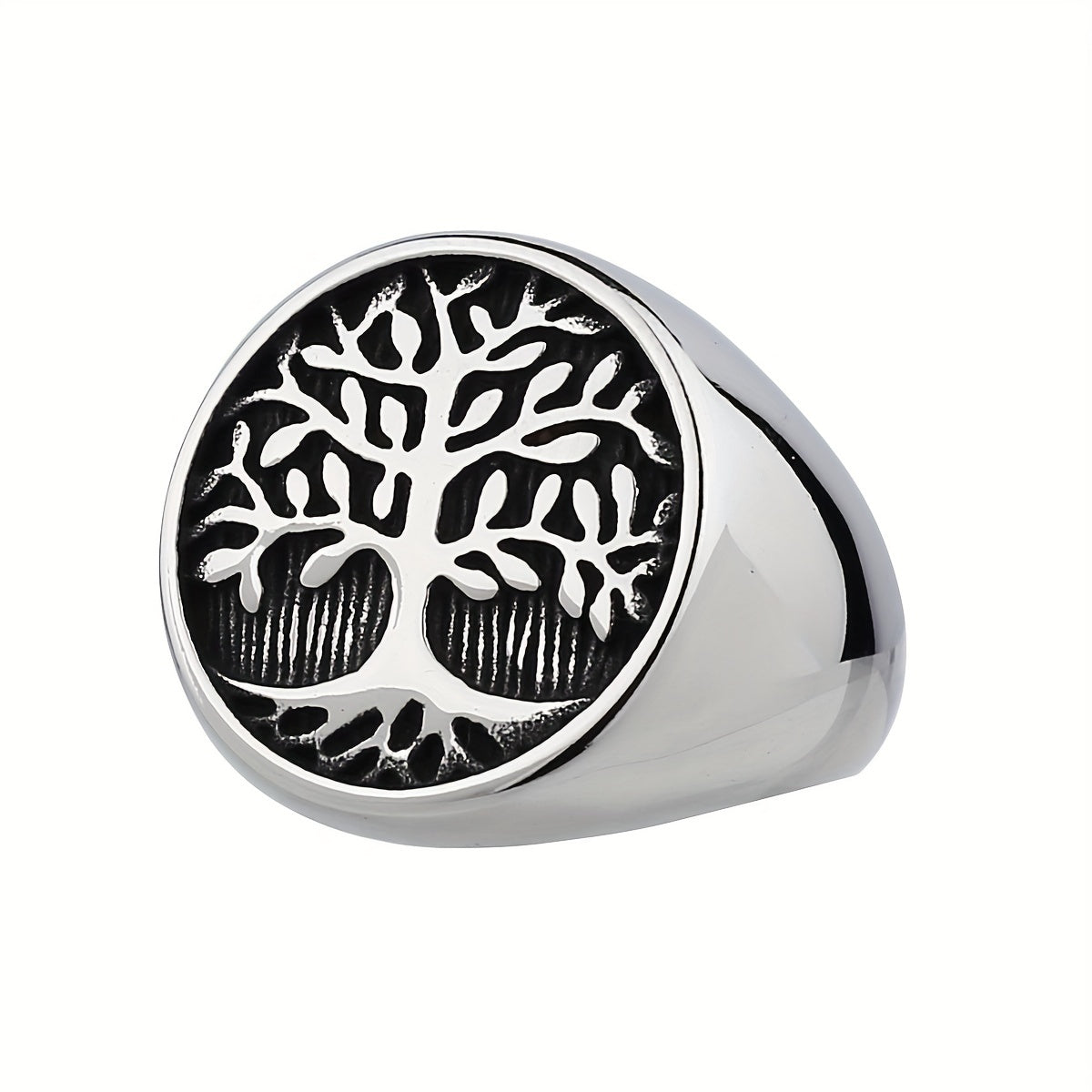 Lucky Tree Of Life Silvery Ring Men's Vintage Ring