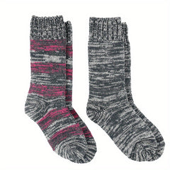 Colorblock Crew Socks Warm & Comfy Mid Tube Stockings