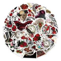 50pcs Steampunk Rose Waterproof Sticker Toy Refrigerator Water Cup Decoration