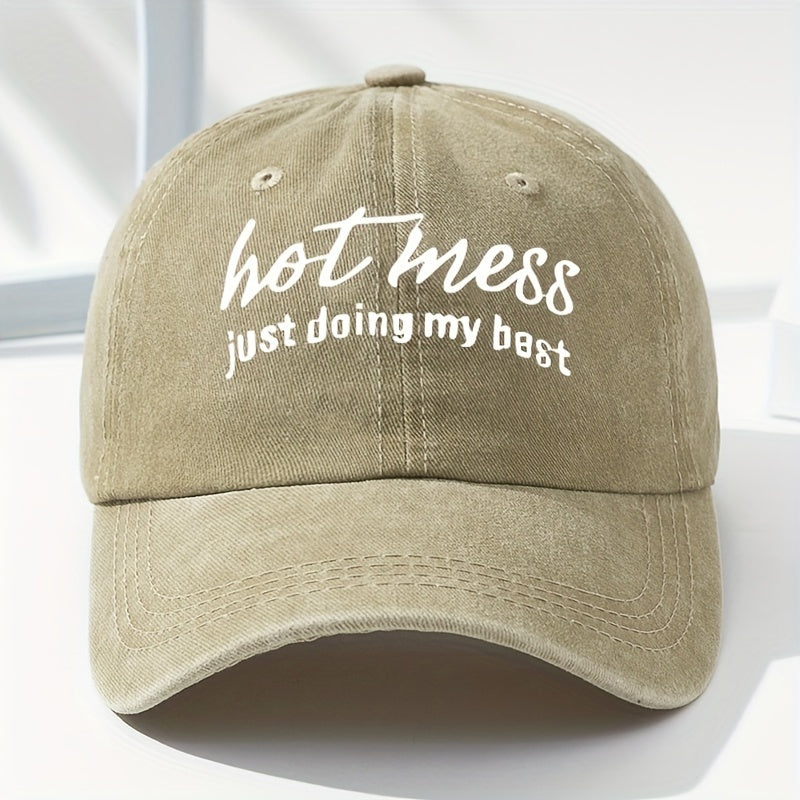 Letter Print Baseball Cap Vintage Peaked Cap