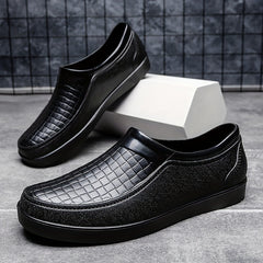 Men's Low Top Slip On Rain Boots Waterproof Casual Shoes