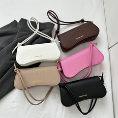 Minimalist Solid Baguette Bag All Match Flap Underarm Bag Shoulder Bag