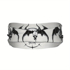 Goth Skull & Bat Headband for Yoga Gym Running Halloween Themed Accessories