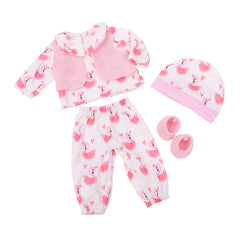 4pcs Flamingo Girl Doll Clothes for 17-18 inch Reborn Dolls