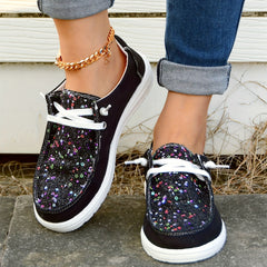 Women's Lace-Up Canvas Casual Shoes Breathable Walking Shoes