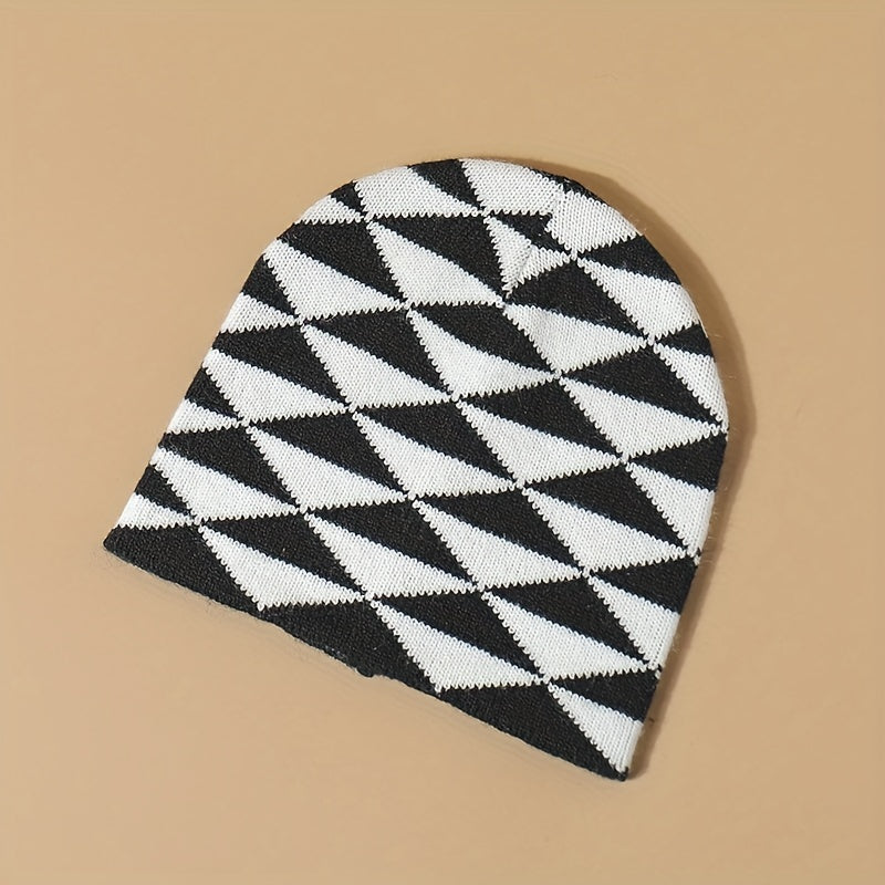 Men's Y2K Rhombus Woolen Knitted Hat