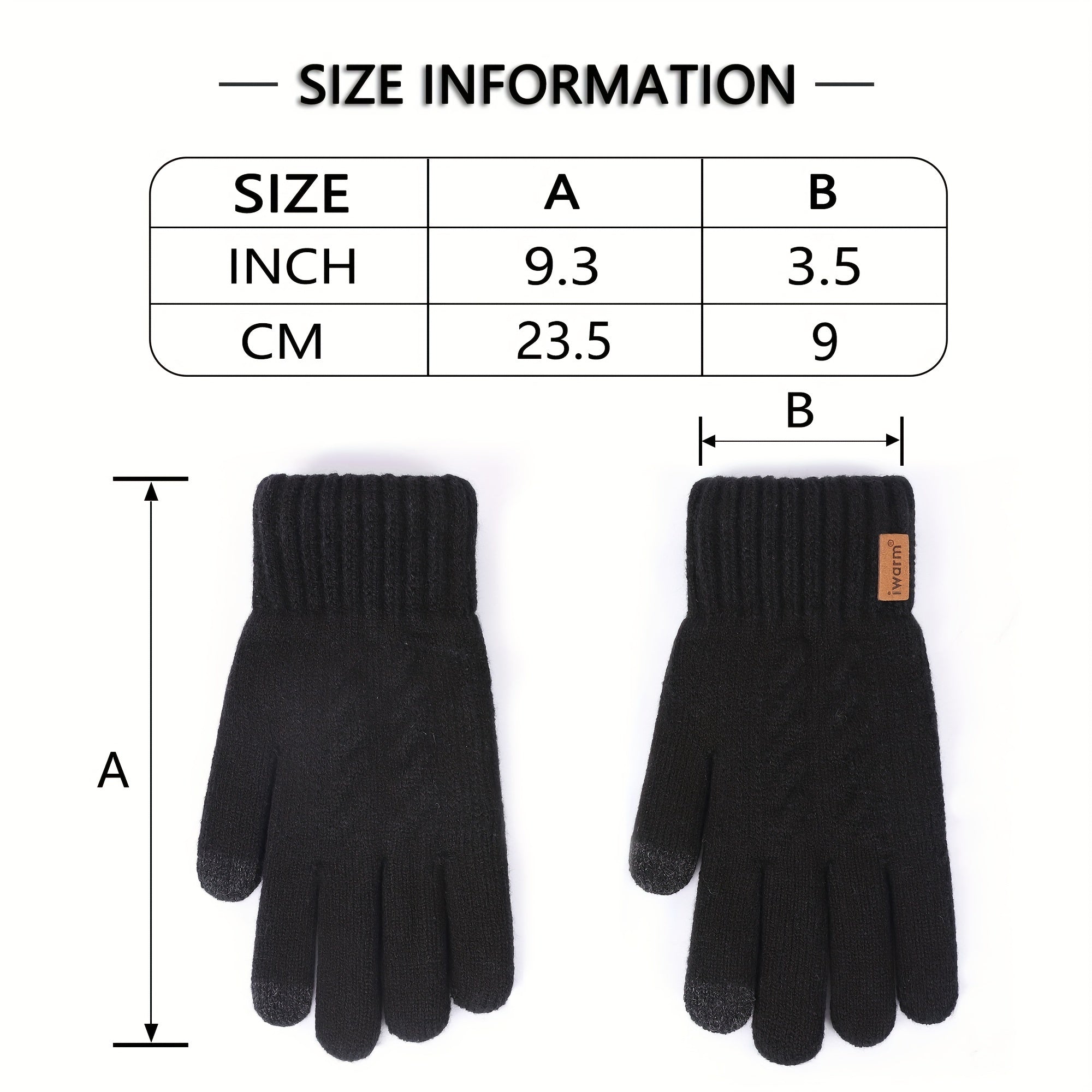 Men's Knitted Touch Screen Gloves with Fleece Lining