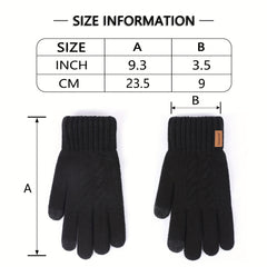 Men's Knitted Touch Screen Gloves with Fleece Lining