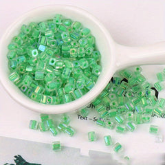 88pcs 4mm Square Fantasy Dyed Heart Glass Beads for DIY Earrings Bracelet