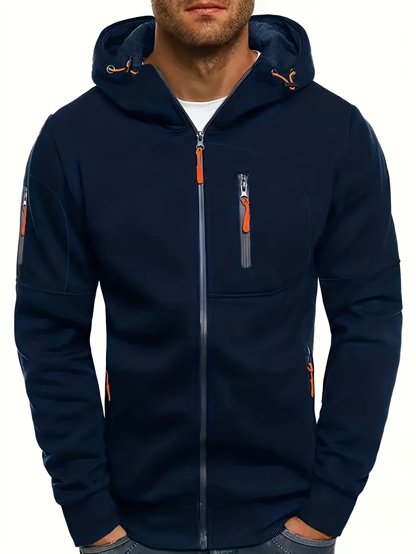 Men's Casual Hooded Jacket Full Zip